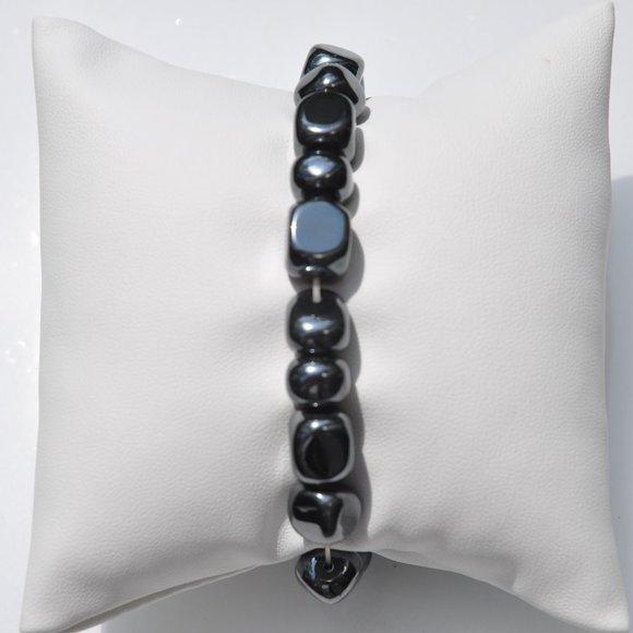 4 Pak / Hematite, Clear Quartz, & Tigers Eye Chunky Stretch Bracelets - Picture 2 of 5